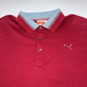 Puma Golf Shirt Mens Large Red Dry Cell Quick Dry Polo Shirt Regular Fit